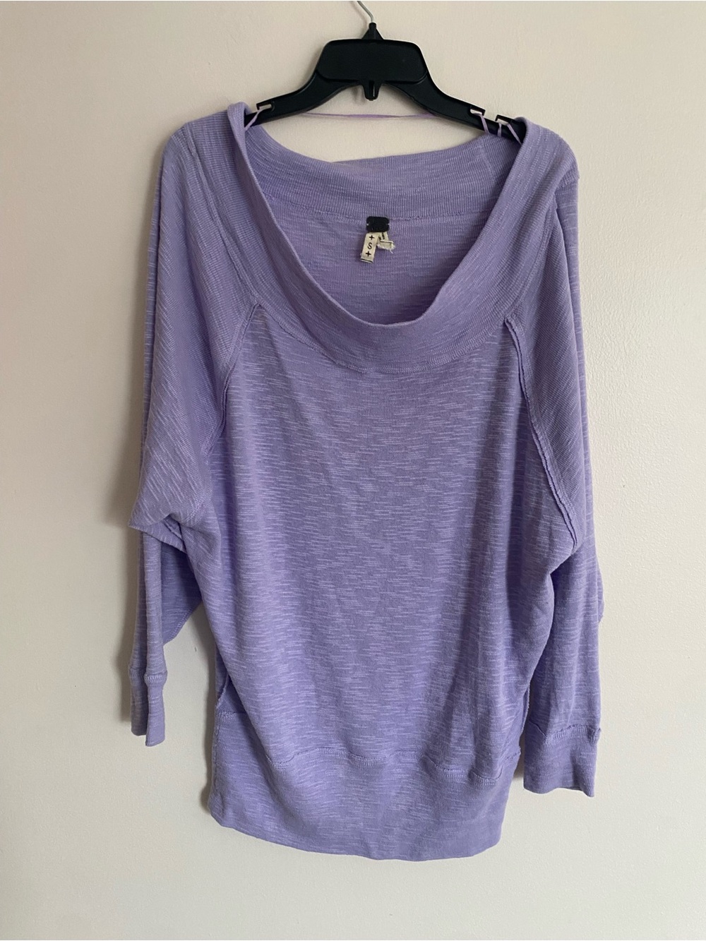 We The Free Lavender Off-Shoulder Pullover Sweater